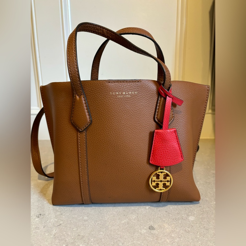 Tori Burch Small Perry Triple Compartment Leather Satchel